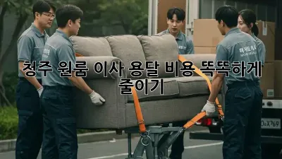 청주 원룸 이사, 용달 비용 똑똑하게 줄이기!